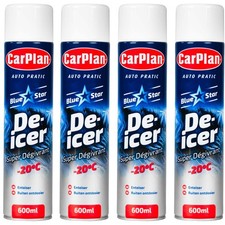CarPlan Blue Star De-Icer Car Windscreen Aerosol Spray Car Ice Melt 600ml x4