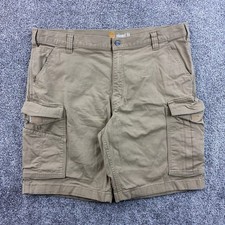 Carhartt Cargo Shorts Mens 40 Beige Relaxed Fit Canvas Force Workwear