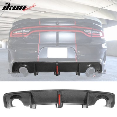 Fits 20-23 Charger SRT Widebody Carbon Fiber Print Rear Diffuser W/ Brake Light