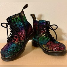 Dr. Martens 1460 Pascal Boot Rainbow Crocodile Metallic Toddler US 8