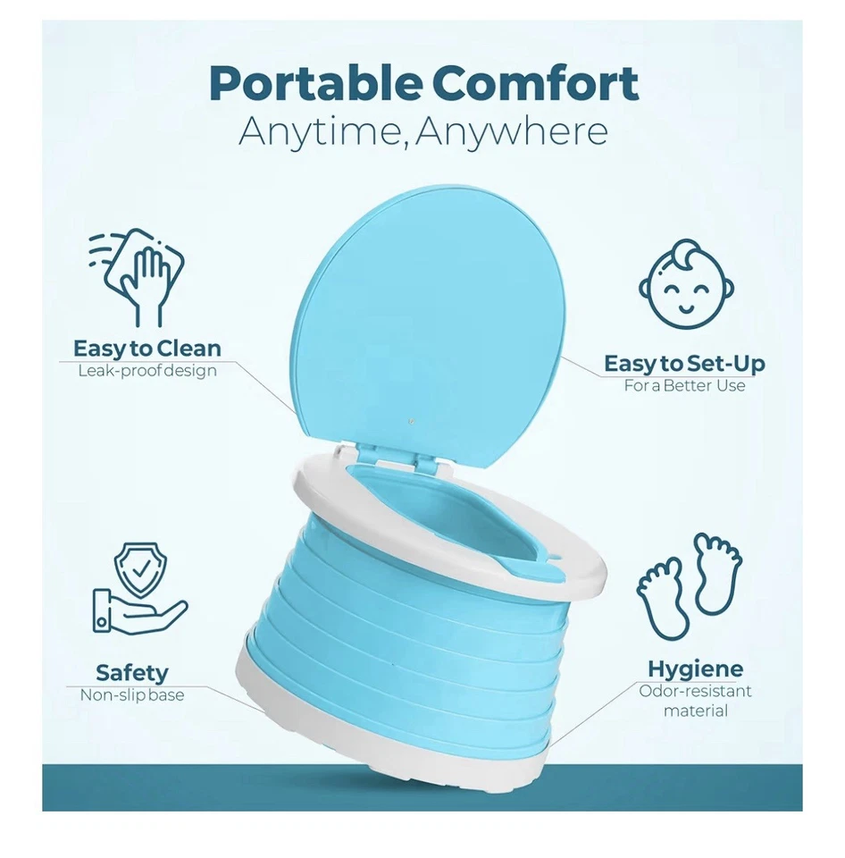 Orinal portátil, entrenamiento para ir al baño de viaje para niños, plegable Foto 4 de 4