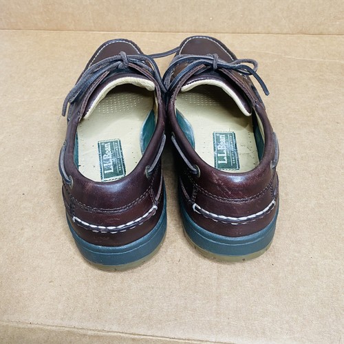 Lands' End Dark Brown Leather Lace-Up Boat Shoes Mens Brazil 10.5 M - Picture 15 of 18
