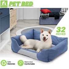 Rectangle Long Plush Pet Cat Dog Bed Washable Soft Warm Puppy Calming Beds Nest