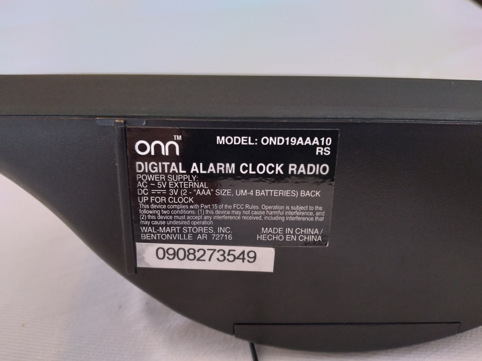 ONN AM/FM Digital Alarm Clock Radio, Black, Large 2 Inch By 6.4 Inch Red LED