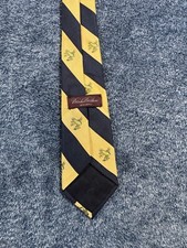 Brooks Brothers Tie Men's Blue Frog Striped 47" Made In USA Vintage Flaw