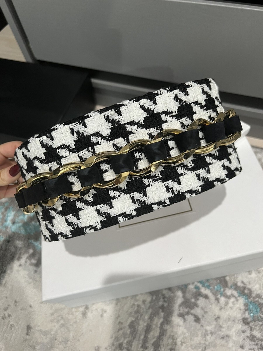 balmain belt tweed and leather with gold chain size 34 | eBay display picture 3