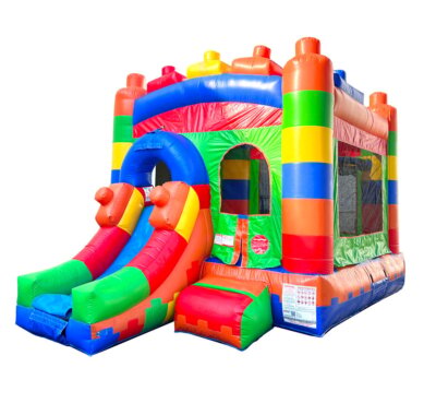 Commercial Inflatable Bounce House Water Slide Building Block Combo no Blower
