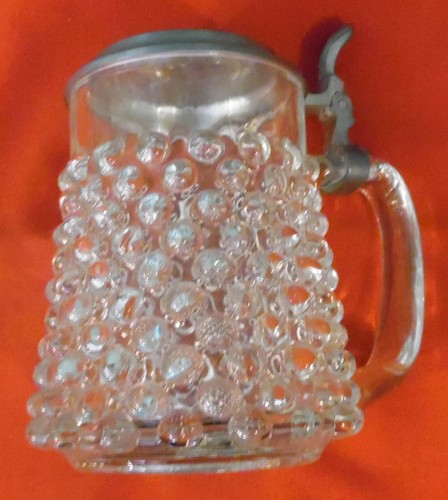 Bierkrug aus Glas 0,5 L Dinkelacker mit Metalldeckel , 200-jährige Familientrad - Picture 3 of 8