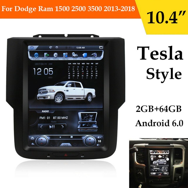 64GB 10.4" Tesla Vertical Screen Car GPS Radio For Dodge Ram 1500 2500