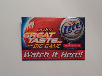 Miller Lite Beer Button 2004 Order Great Taste... for the Big Game