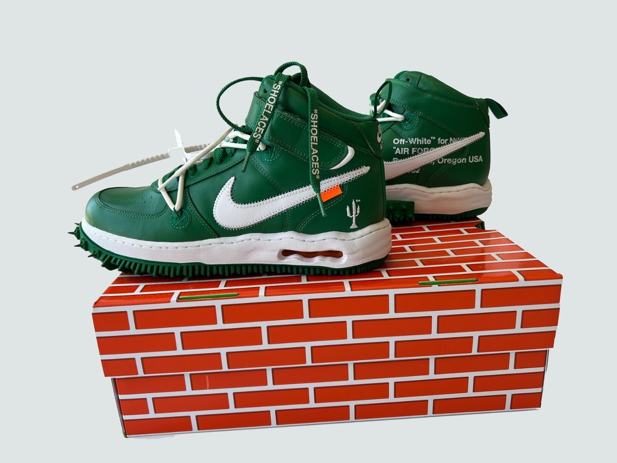 シューズ(男性用) AIR FORCE 1 MID SP LTHR Size 11 - Nike Air Force 1 Mid SP Leather x Off-White Pine Green