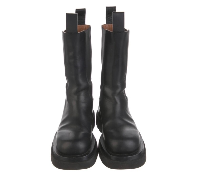 Bottega Veneta Chelsea Lug Boots IT 36 Black Leather Platform | eBay