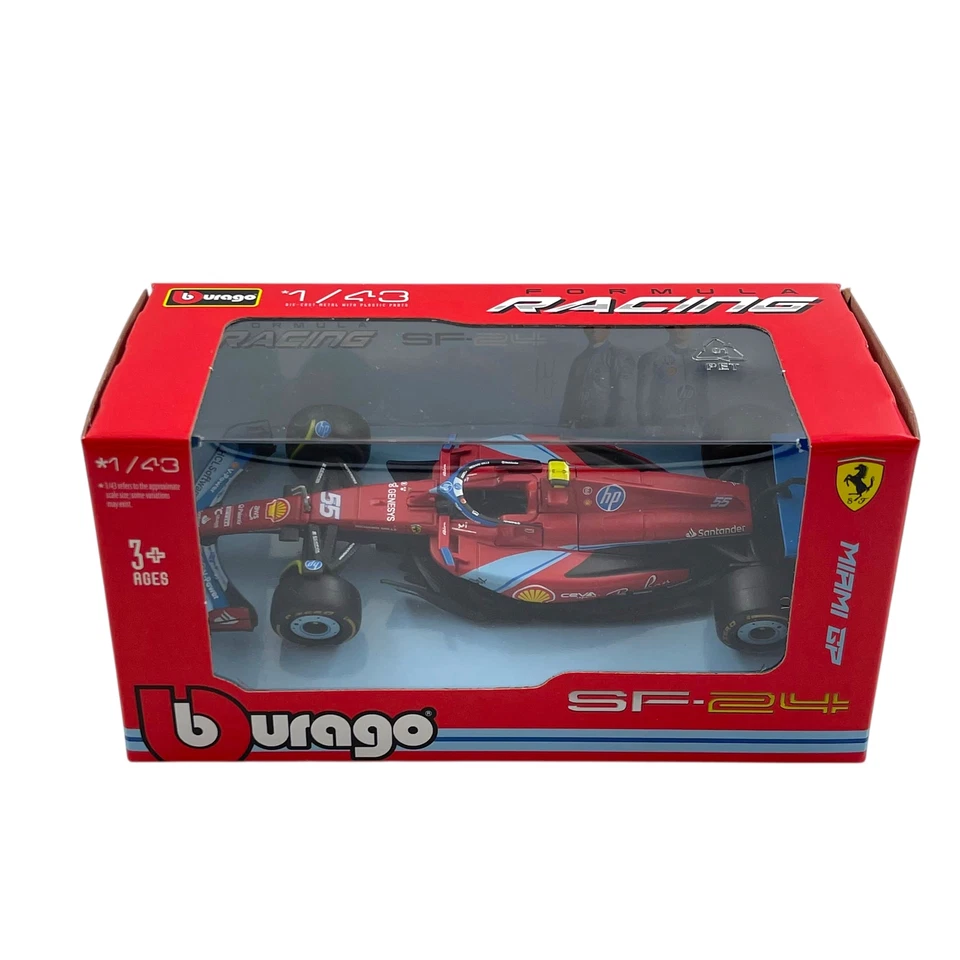 Modellino F1 Bburago 1/43 Race&Play Ferrari SF-24 C. Sainz #55 Miami GP 2024 - Immagine 4 di 4