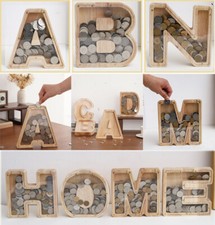 Personalized Boys Piggy Bank, Wooden Gift For Kids, Letter Bank, Nursery Decor