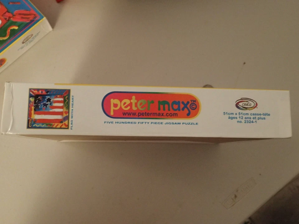 PETER MAX 550 pc Puzzle Flag with Heart ceaco 1999 Beatles SEALED NEW  VERY rare - Image 3 of 4