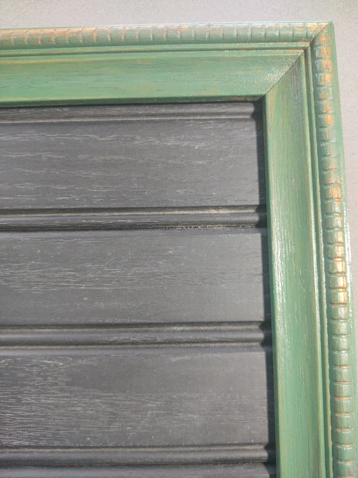 Pizarra hecha a mano marco verde Wainscot pintura pizarra 12,5" x 15,5" Foto 3 de 4