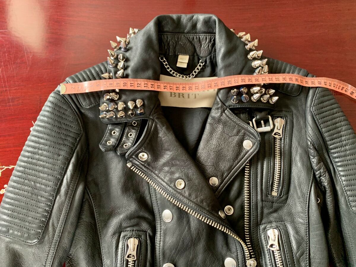 Burberry Brit Studded Quilted Motorcycle Biker Leather Burberry Brit Studded Quilted Motorcycle Biker Leather