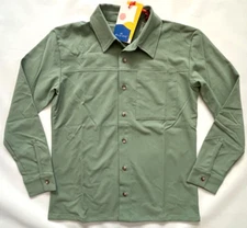 WILD RYE Ingrid Technical Work Shirt Moss Long Sleeve Shirt Top Womens 4  *NEW*