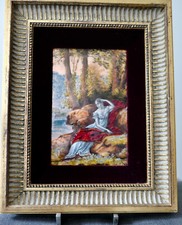 TABLEAU PEINTURE ÉMAILLÉE Antoine Soustre Limoges PÉRIODE ART NOUVEAU.