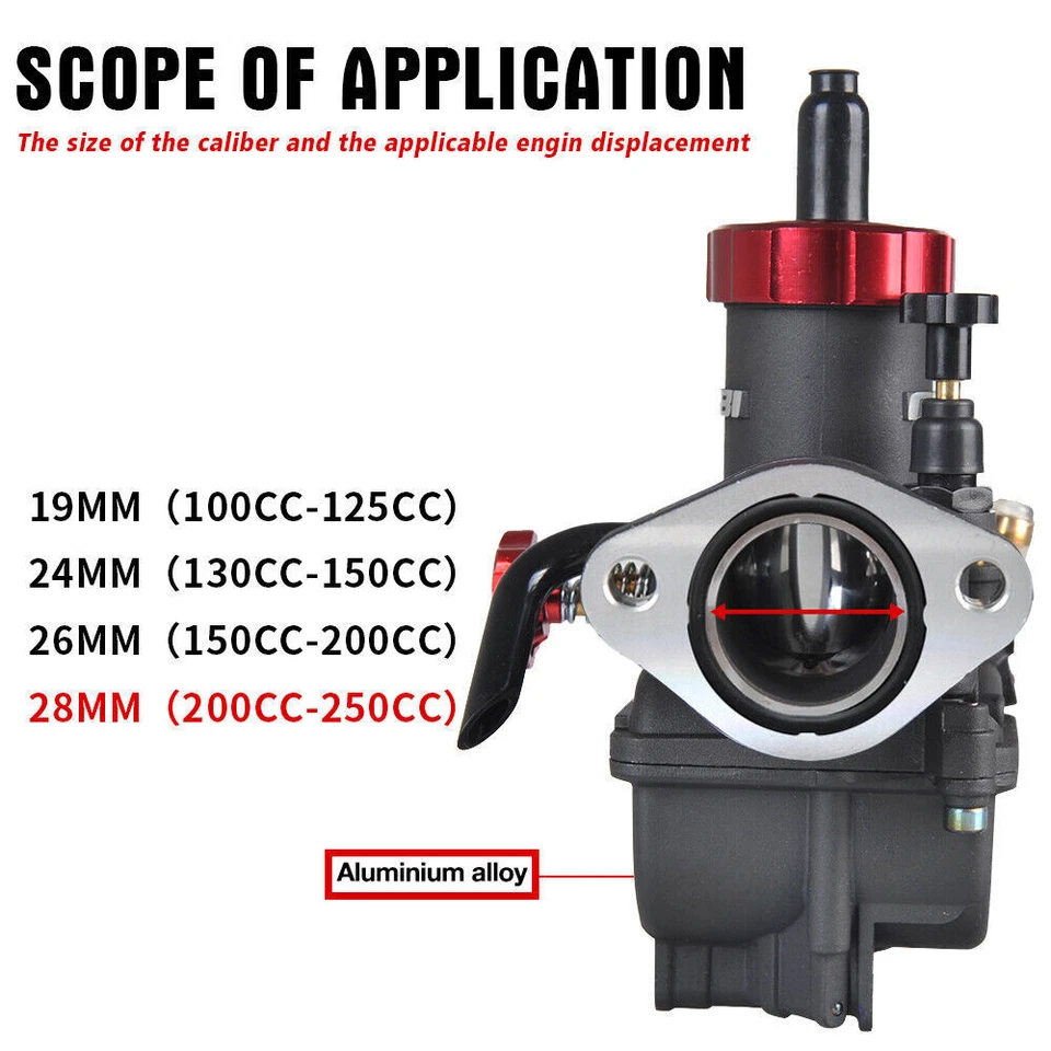 Carburador de carrera pre-jetted NIBBI PE28 para Honda XL185S XL 185S XL125S 1979-1985 Foto 3 de 4