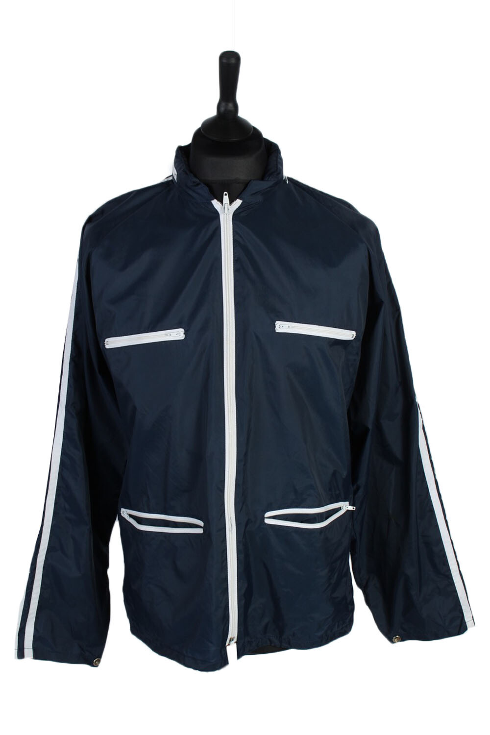 Raincoat Waterproof Outdoor Jacket Windbreaker Vintage Navy Size XL -SW2807-image