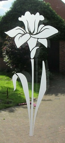 FROSTED / ETCHED GLASS VINYL DECALS, WINDOW STICKERS, VARIOUS FLOWERS, DOORS - Picture 13 of 46