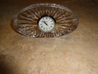Vintage WATERFORD 4 3/4" Oval Crystal Quartz Desk Mantel Clock