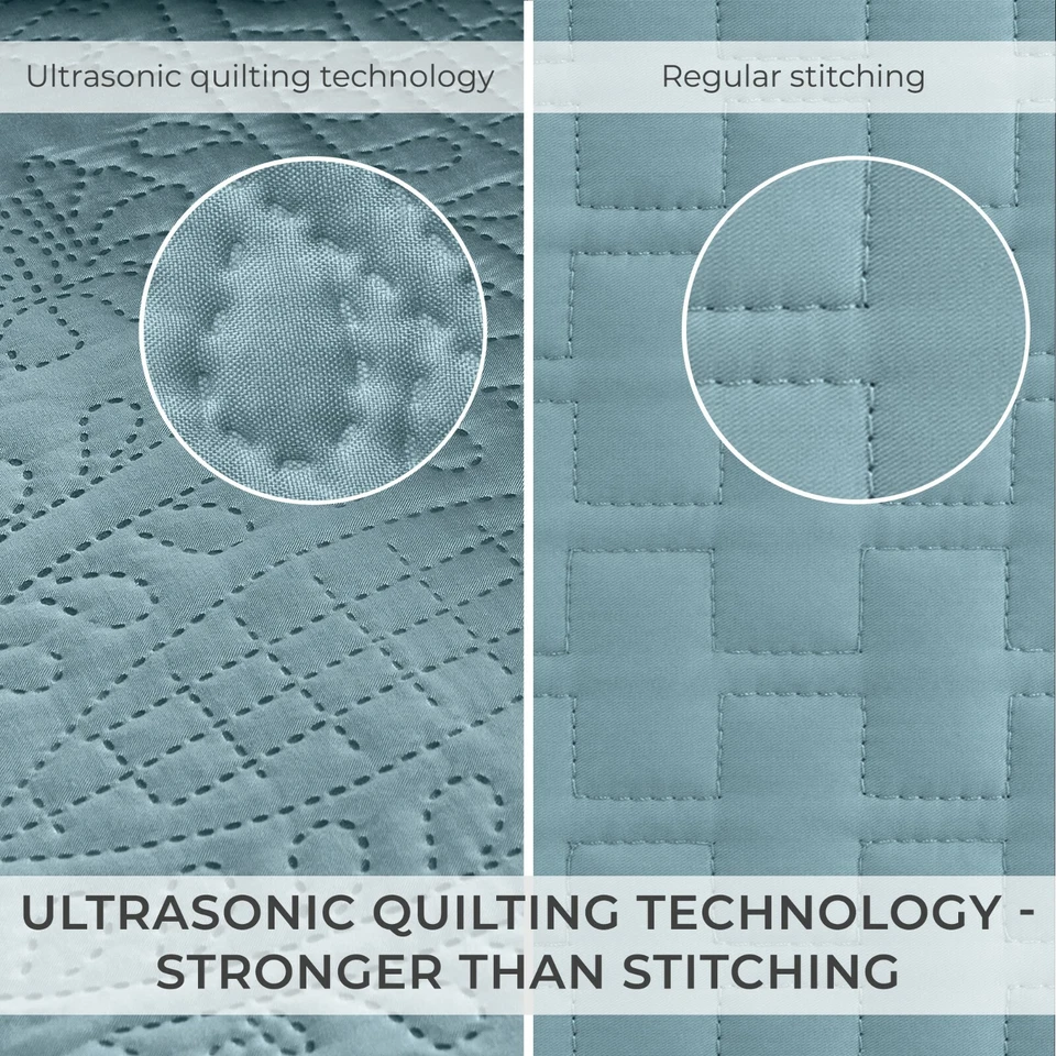 Mellanni Bedspread Coverlet Set 3-Piece Oversized Bed Cover, Ultrasonic Quilt - Image 3 of 3