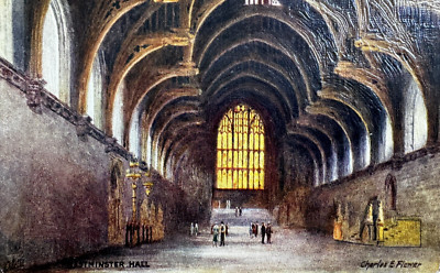 Westminster Hall, UK Parlament Oilette Tuck strukturierte Vintage Postkarte London