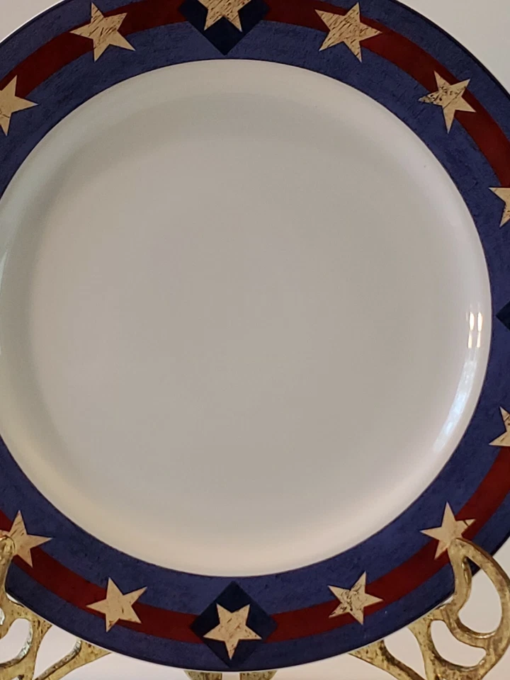 Sakura Brandon House 1998 Warren Kimble 12" Chop Platter Spirit of the Flag EUC  - Image 4 of 4