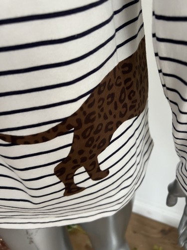 Womens Joules Harbour Top Size 6 Cream Stripe Sausage Dog Long Sleeve NEW OP96 - Picture 11 of 17