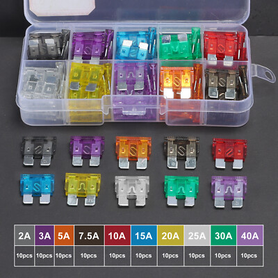 100pcs Car Automotive Medium Standard Fuses Auto Blade Fuse Assortment Kit APM