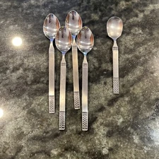 DANIKA Flatware Stainless MSI Japan  Celtic Iced Tea Spoons (4) + Sugar Spoon