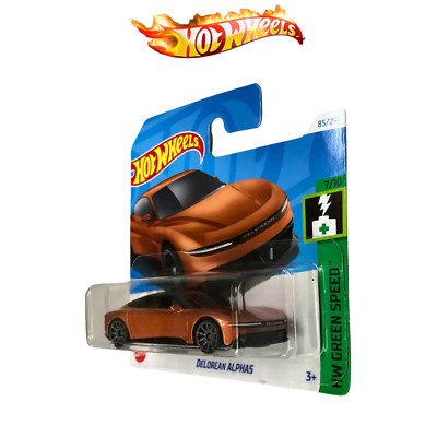 2024 Hot Wheels DeLorean Alpha5 Copper #85 HW Green Speed Short Card with Case