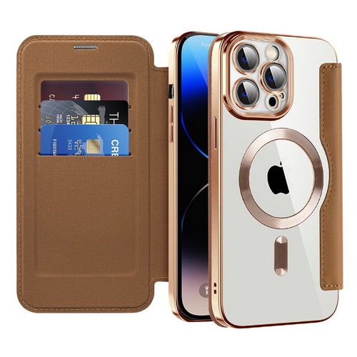 Etui na iPhone 16 15 14 Pro Max 13 Skórzany portfel Magnetyczny Magsafe Flip Cover - Zdjęcie 10 z 19