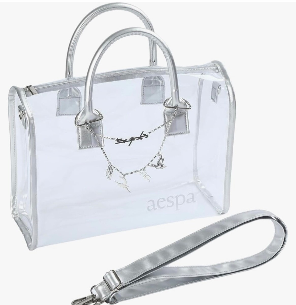 aespa SYNK ソウルコン バッグ カリナ 新品未使用 Aespa- SYNK Parallel Lines Tour, Clear bag with logo and Silver