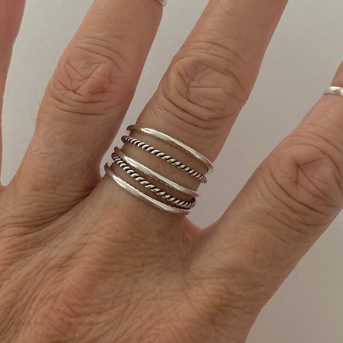 Thin Ring 5 Set (Silver 925)ゴールド　リング Set of 5 Thin Ring, 925 Silver Ring, Stacking Ring Set