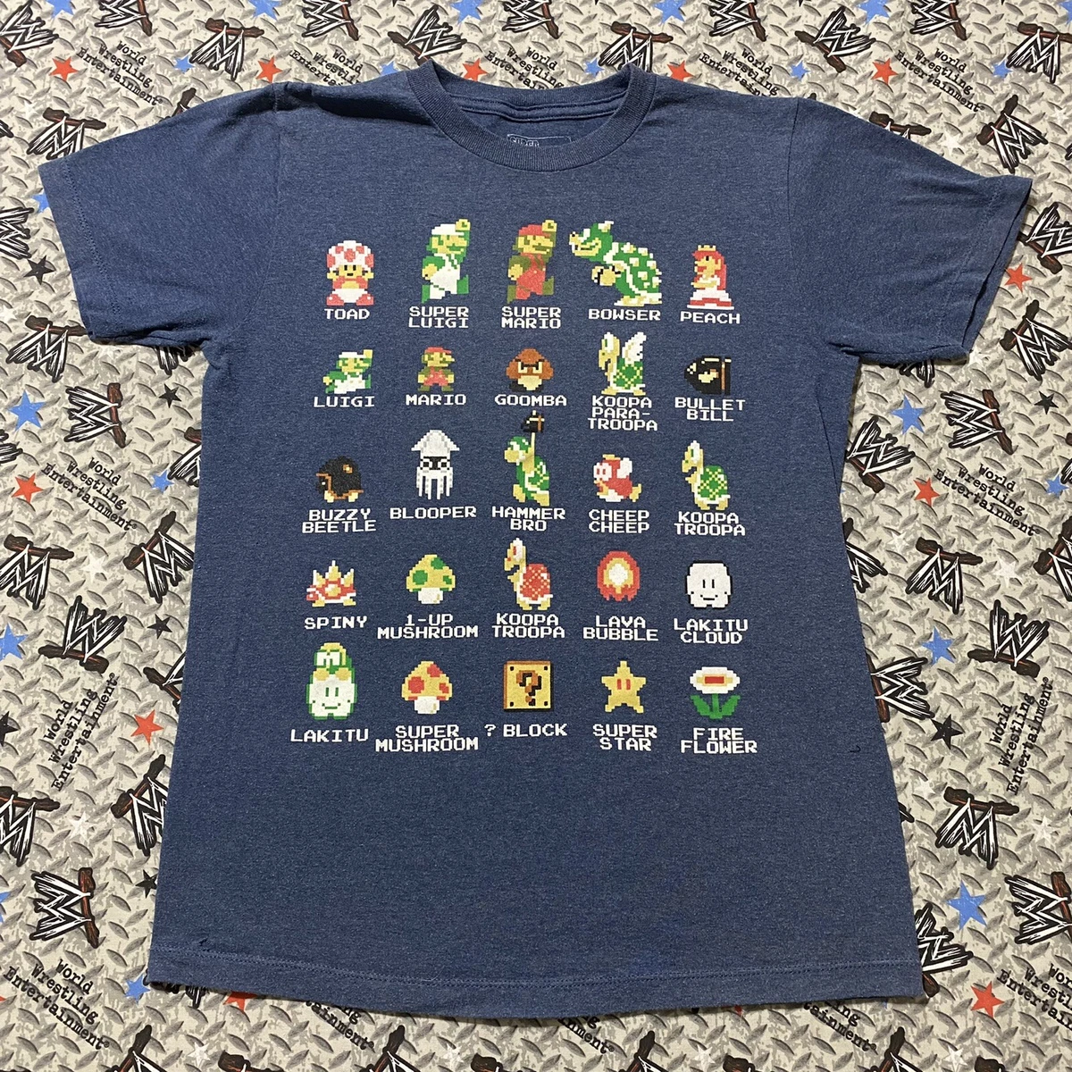 Girl's Nintendo Super Mario Bros Character Guide Graphic Tee Black X Large