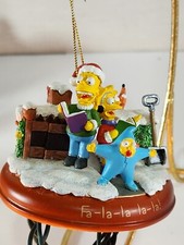 Vtg Bradford Simpsons Light Up Christmas Ornament Fa-la-la-la Bart Lisa Maggie