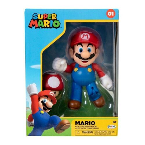 Jakks Pacific Super Mario con Fungo rosso 10 cm - Foto 1 di 1