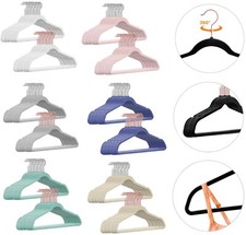 Kleiderbügel Samt Anzug Bügel Anti-Rutsch Silber Garderobenbügel Hemdbügel