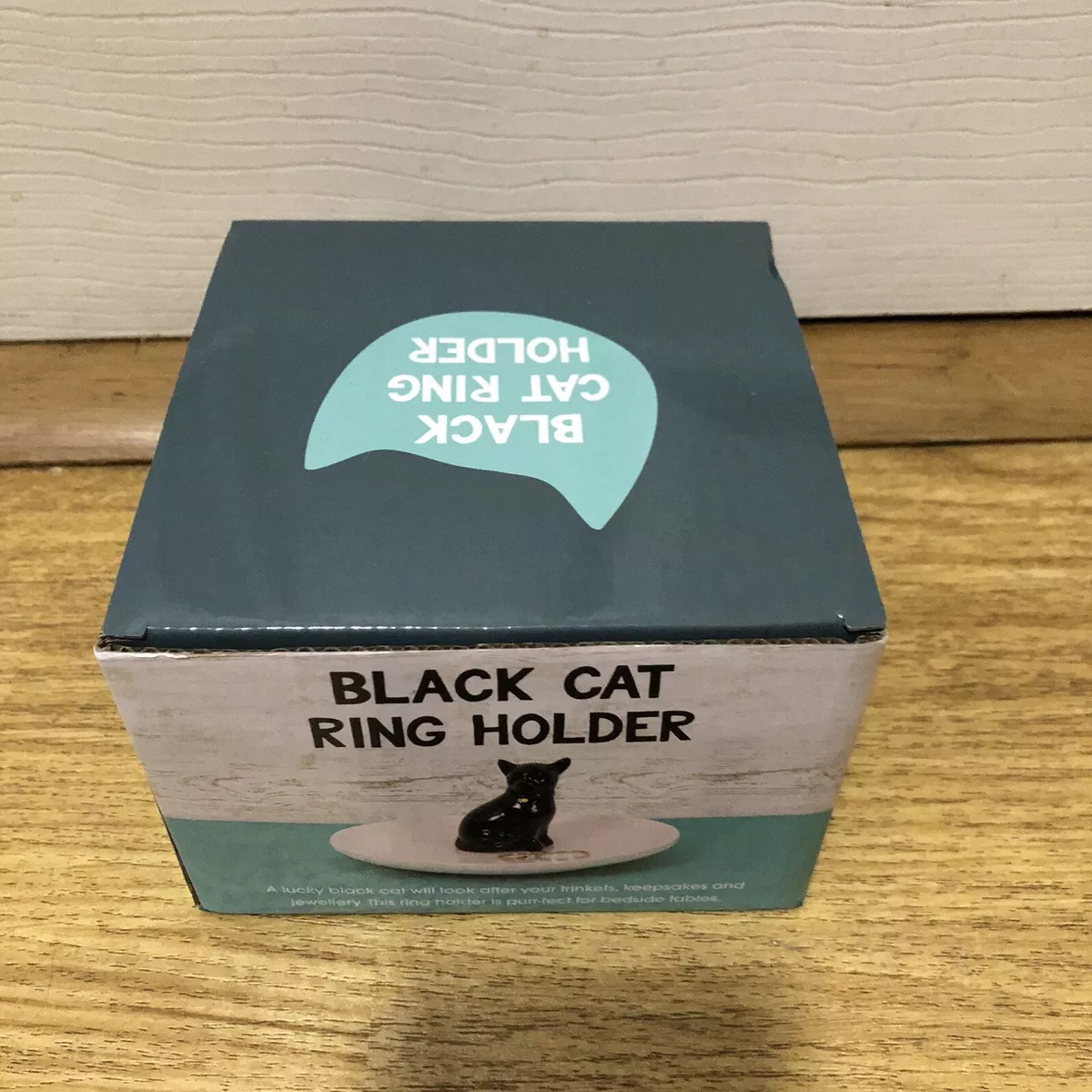 Black cat ring holder deals