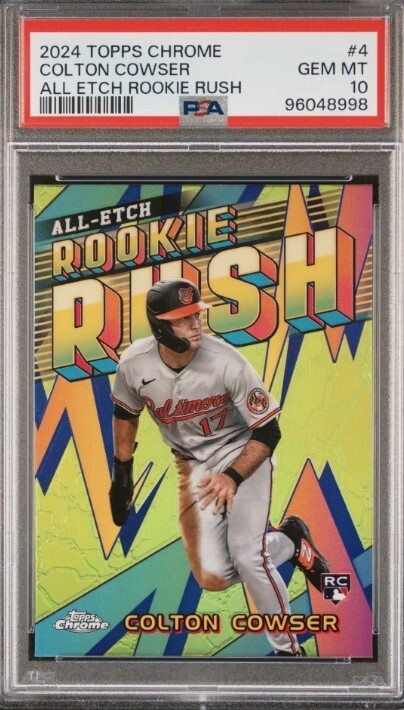 2024 TOPPS CHROME COLTON COWSER ALL ETCH ROOKIE RUSH PSA 10 Gem Mint
