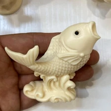 TOP Natural Genuine Tagua Nut fox Hand Carved Decoration reiki healing 1pc
