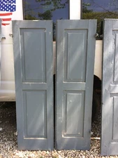 Vtg  1 Pair  Old  Wooden Door Shutters Architectural Salvage Screen 56in X 30in