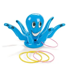Inflatable Octopus Toss Game Set with Colorful Rings for Kids Parties 11 Inch