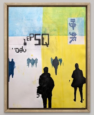 Original Painting. Mixed Media Collage on 11x14 Art Paper. 'City Edition'