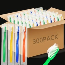 300 Pack Disposable Prepasted Toothbrushes Individually Wrapped Soft Bristle