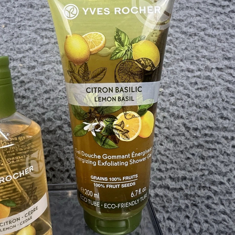 NEW Lot Of 5 Yves Rocher Bath Set Lemon Basil Bath/Shower Gel Lotion Bar Soap - Image 2 of 4