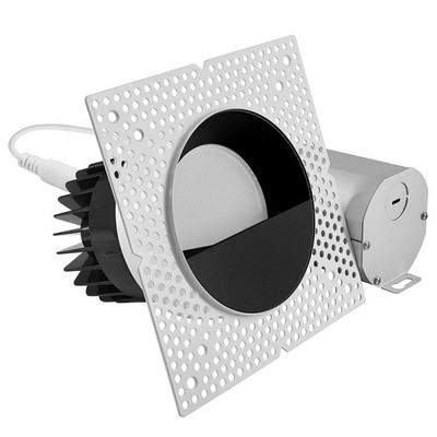 LUXRITE 4'' LED Spotlight with Wall Washer Trim 25W 2000LM 5CCT ETL White + Black
